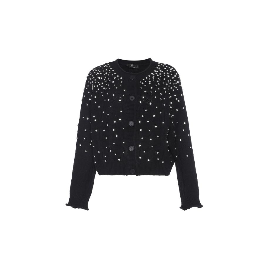 Faina faina Gebreid vest zwart / zilver -