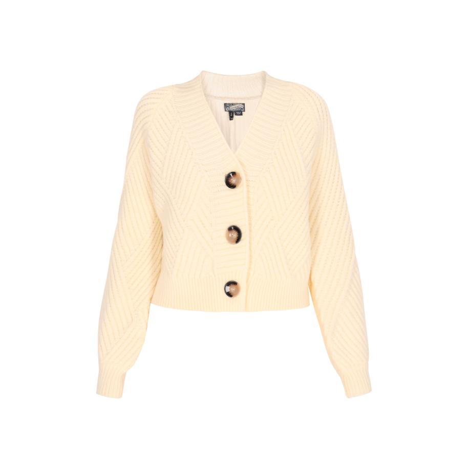 DreiMaster DreiMaster Vintage Gebreid vest crème / bruin -