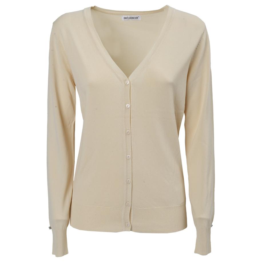 Influencer Influencer Gebreid vest beige -