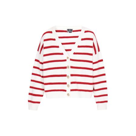 DreiMaster DreiMaster Maritim Gebreid vest rood / offwhite