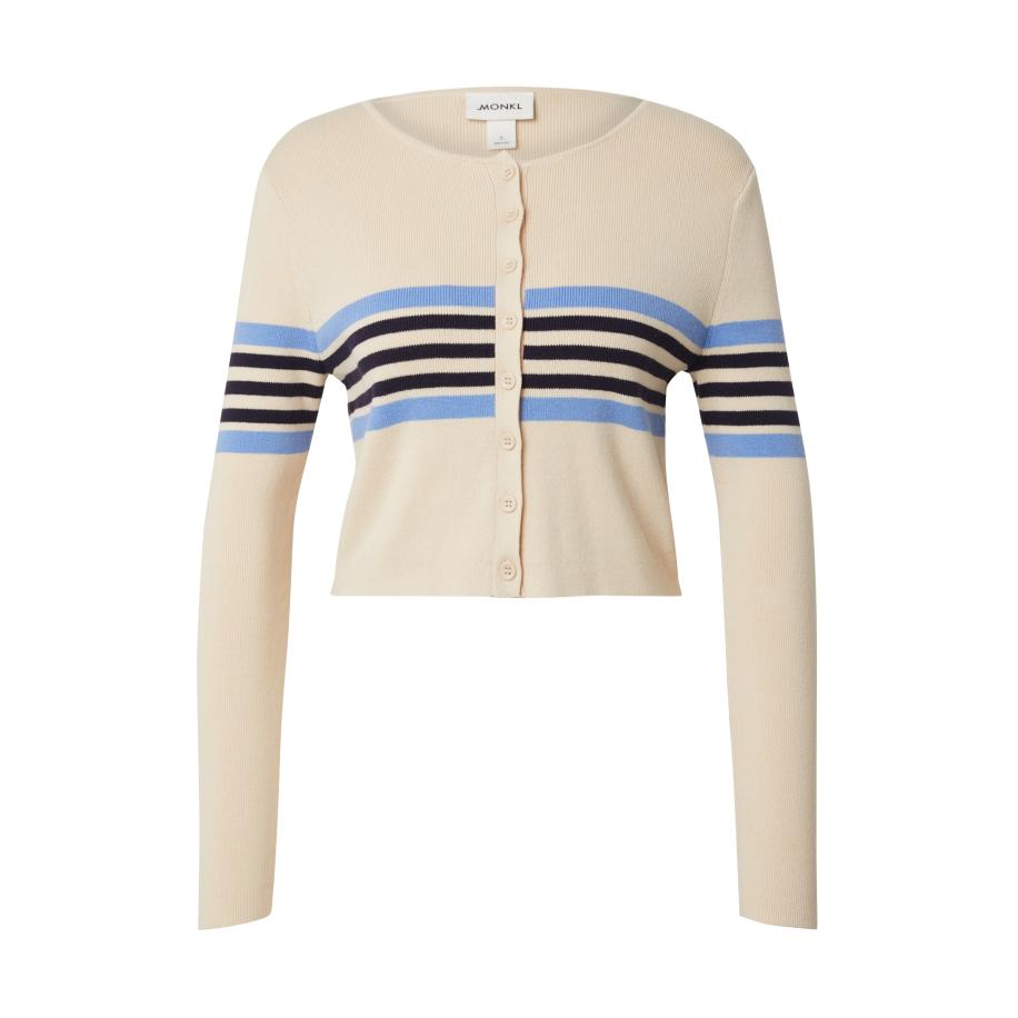 Monki Monki Gebreid vest beige / navy / hemelsblauw -