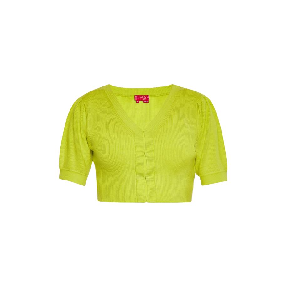 Swirly swirly Gebreid vest appel -