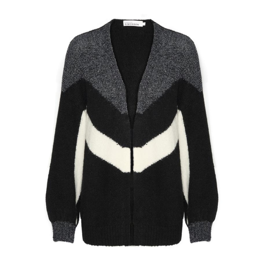 Karen by Simonsen KAREN BY SIMONSEN Oversized vest Suleima Dakota donkergrijs / zwart / wit -