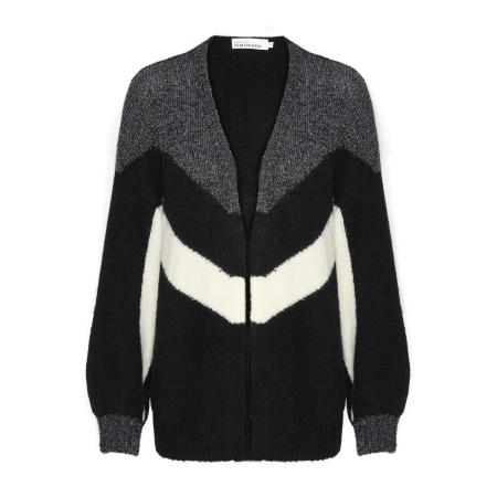 Karen by Simonsen KAREN BY SIMONSEN Oversized vest Suleima Dakota donkergrijs / zwart / wit