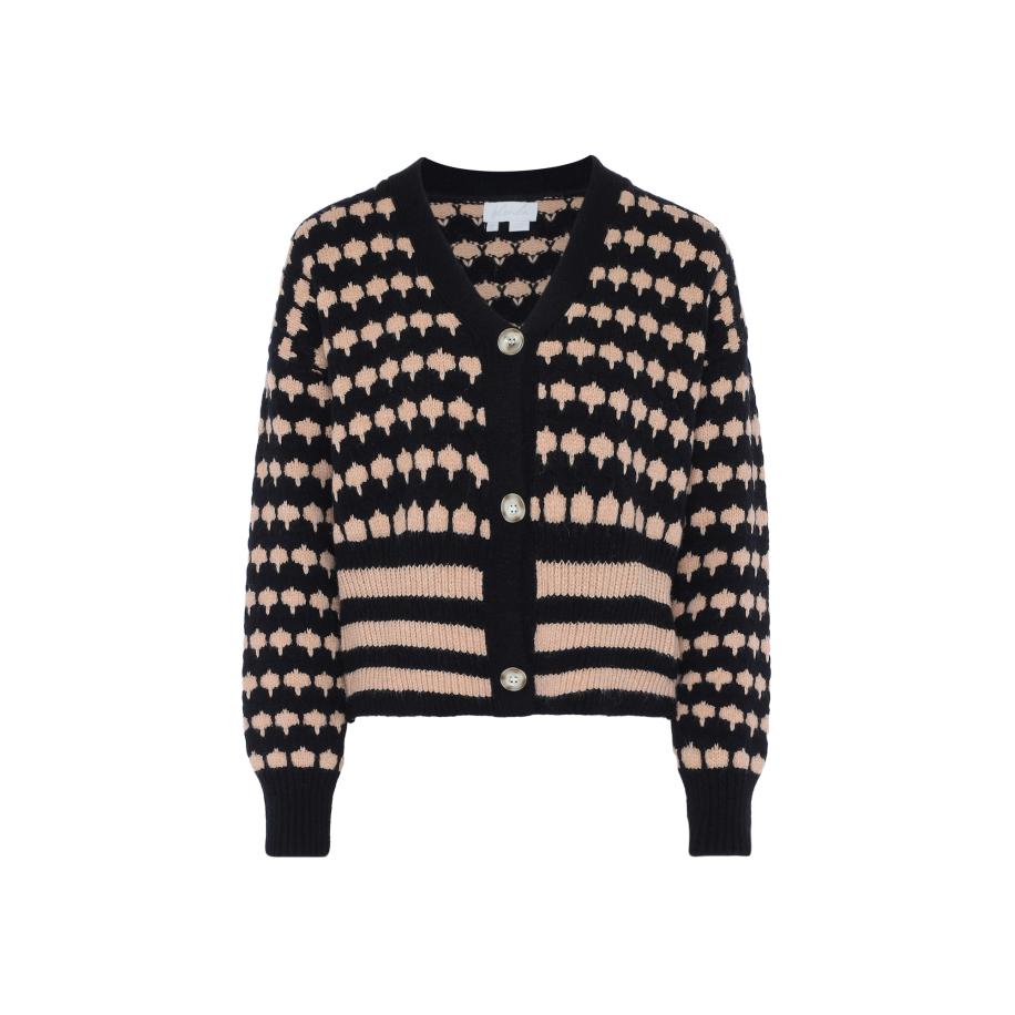 BLONDA BLONDA Gebreid vest beige / zwart -