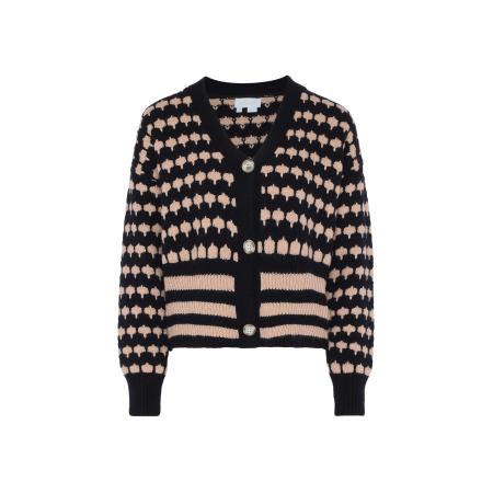 BLONDA BLONDA Gebreid vest beige / zwart
