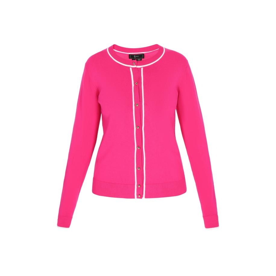 Faina faina Gebreid vest pink / wit -