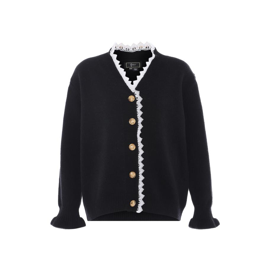 Faina faina Gebreid vest zwart / wit -