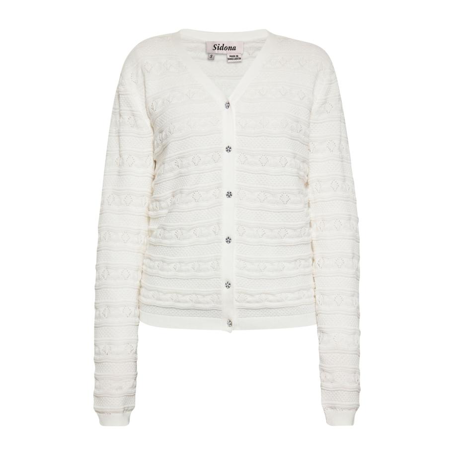 Sidona Sidona Gebreid vest wolwit -