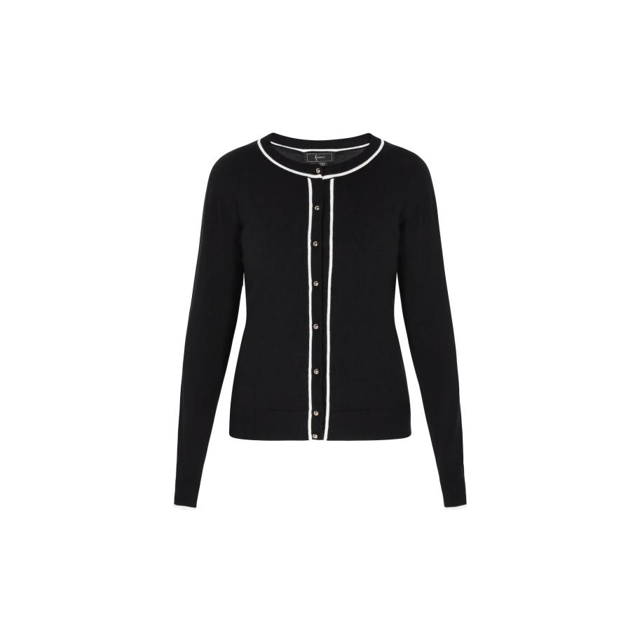 Faina faina Gebreid vest zwart / wit -