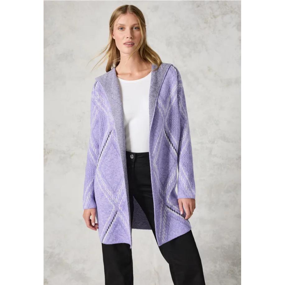 CECIL Open vest met capuchon Paars