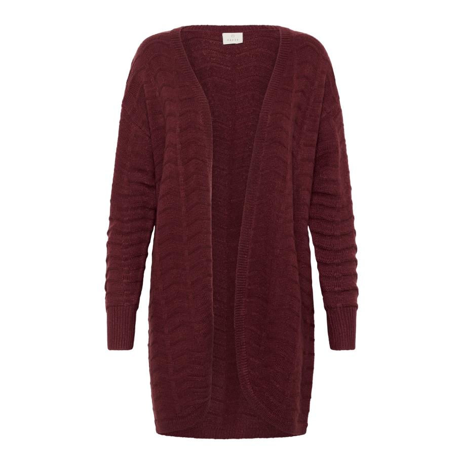 Kaffe Kaffe Gebreid vest KAEmria karmijnrood -