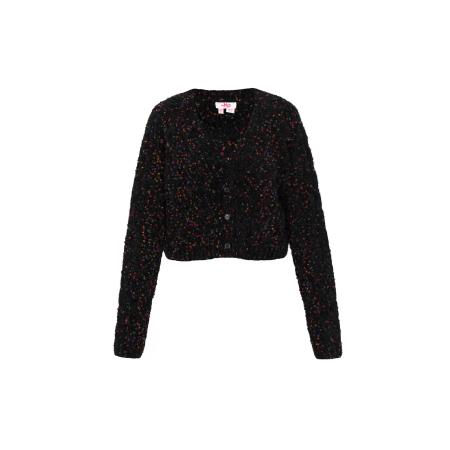 MYMO MYMO Gebreid vest rood / zwart