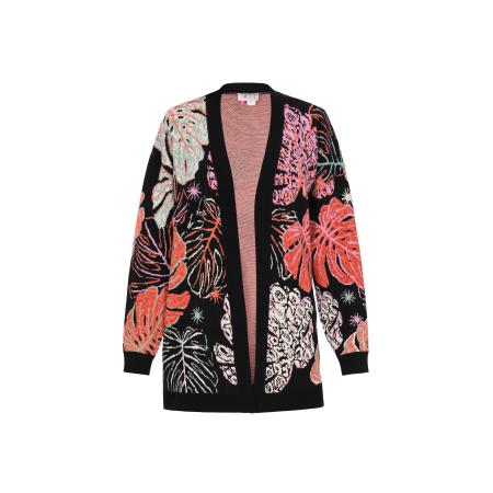 IZIA IZIA Gebreid vest koraal / pink / zwart