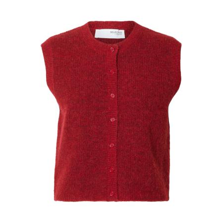 Selected SELECTED Gebreide bodywarmer SLFLULU rood gemêleerd