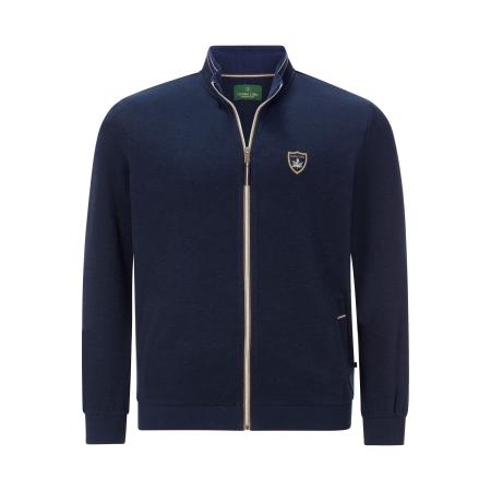 Charles Colby Sweatjacket donkerblauw, Effen