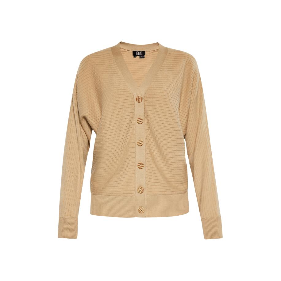 IPARO IPARO Gebreid vest beige -