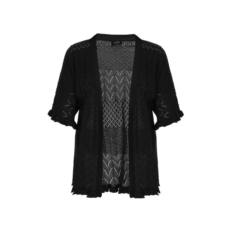 Usha usha BLACK LABEL Gebreid vest Fashion Look zwart -