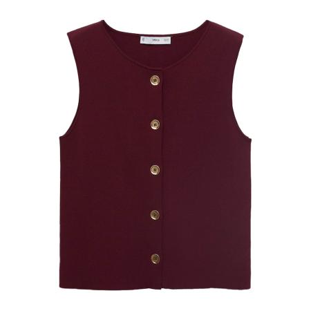 Mango MANGO Gebreide bodywarmer YOLANDO wijnrood