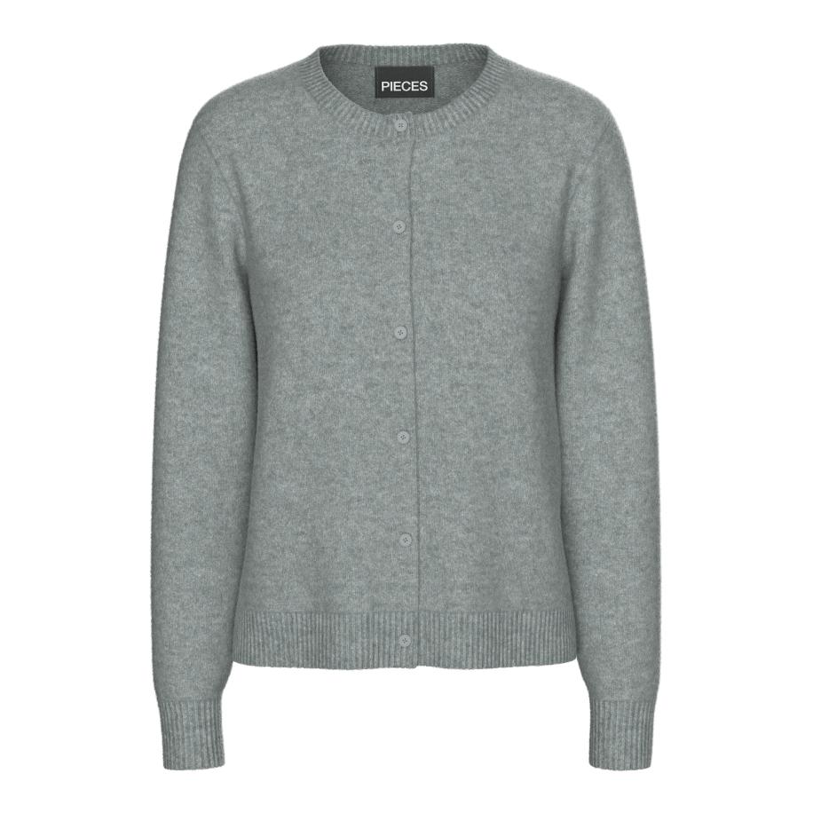Pieces PIECES Gebreid vest grijs gemêleerd -