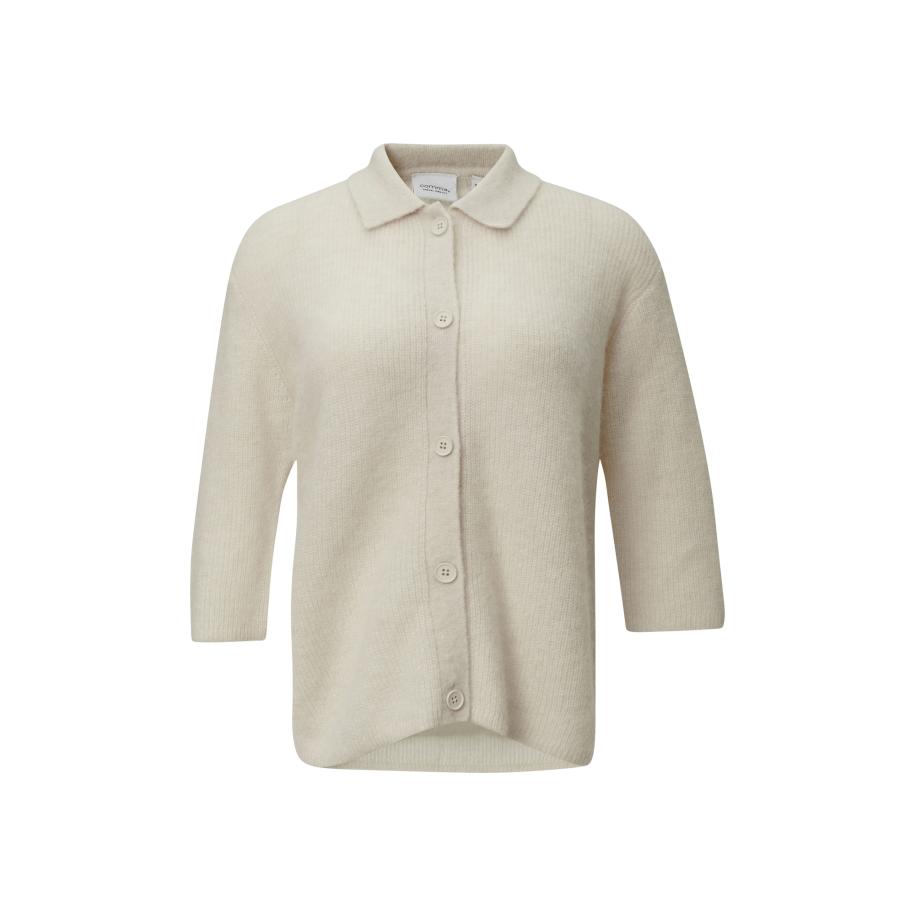 comma casual identity comma casual identity Gebreid vest crème -