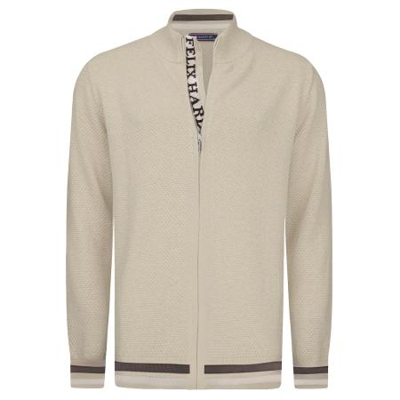 Felix Hardy Felix Hardy Gebreid vest beige / bloedrood / zwart