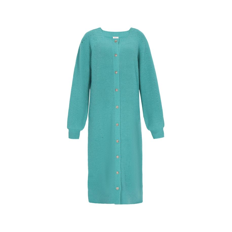 IZIA IZIA Gebreid vest cyaan blauw -