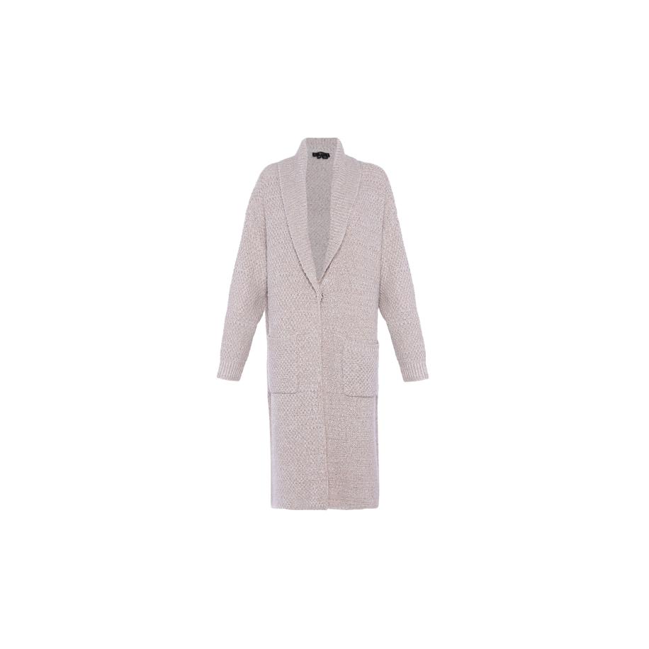 Faina faina Gebreid vest taupe / offwhite -