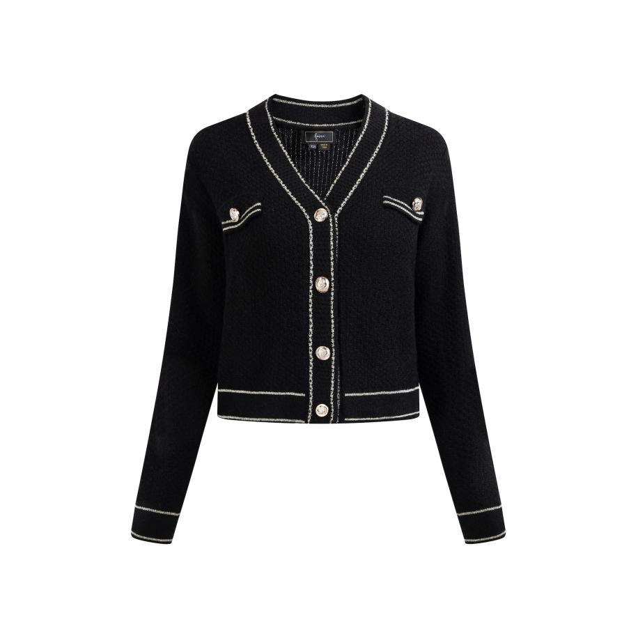 Faina faina Gebreid vest Koosh zwart / wit -