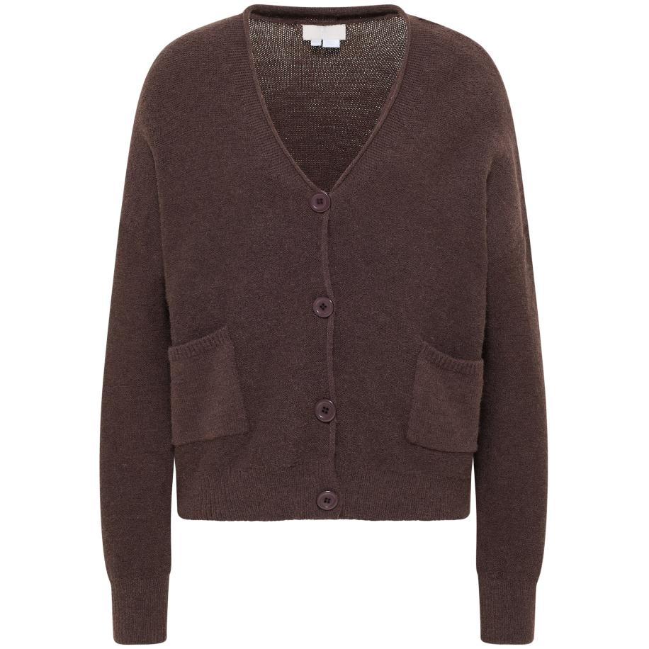 RISA RISA Gebreid vest Teylon donkerbruin -