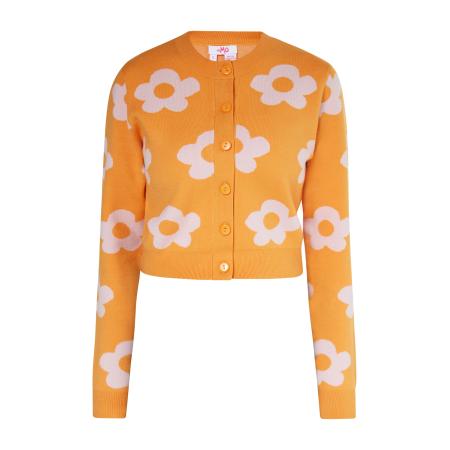 MYMO MYMO Gebreid vest oranje / wit