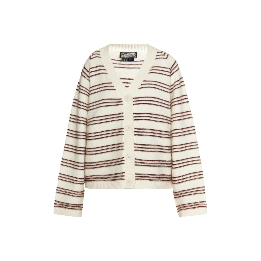 DreiMaster DreiMaster Vintage Gebreid vest Imane crème / donkerbruin -