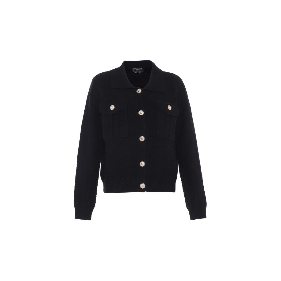 Faina faina Gebreid vest zwart -