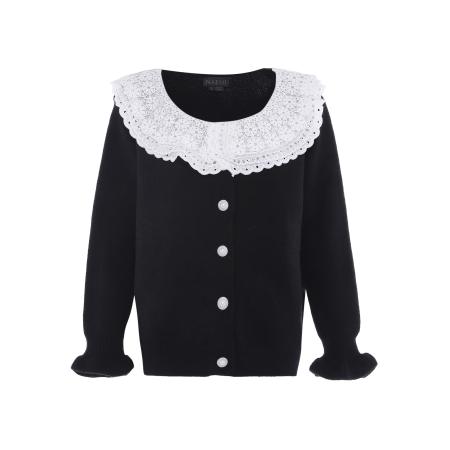 NAEMI NAEMI Gebreid vest zwart / wit