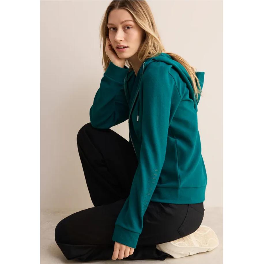 CECIL Sweatjack met capuchon Groen