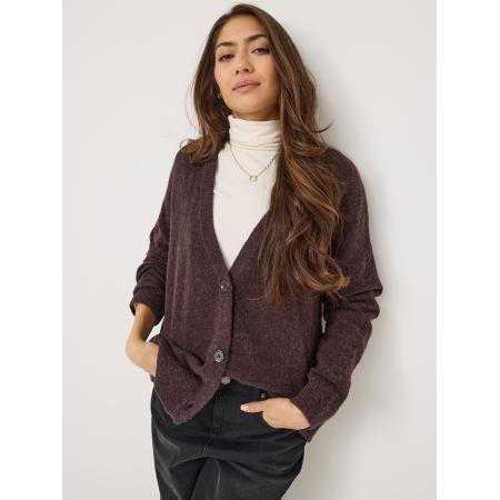 Tamaris Tamaris Gebreid vest aubergine