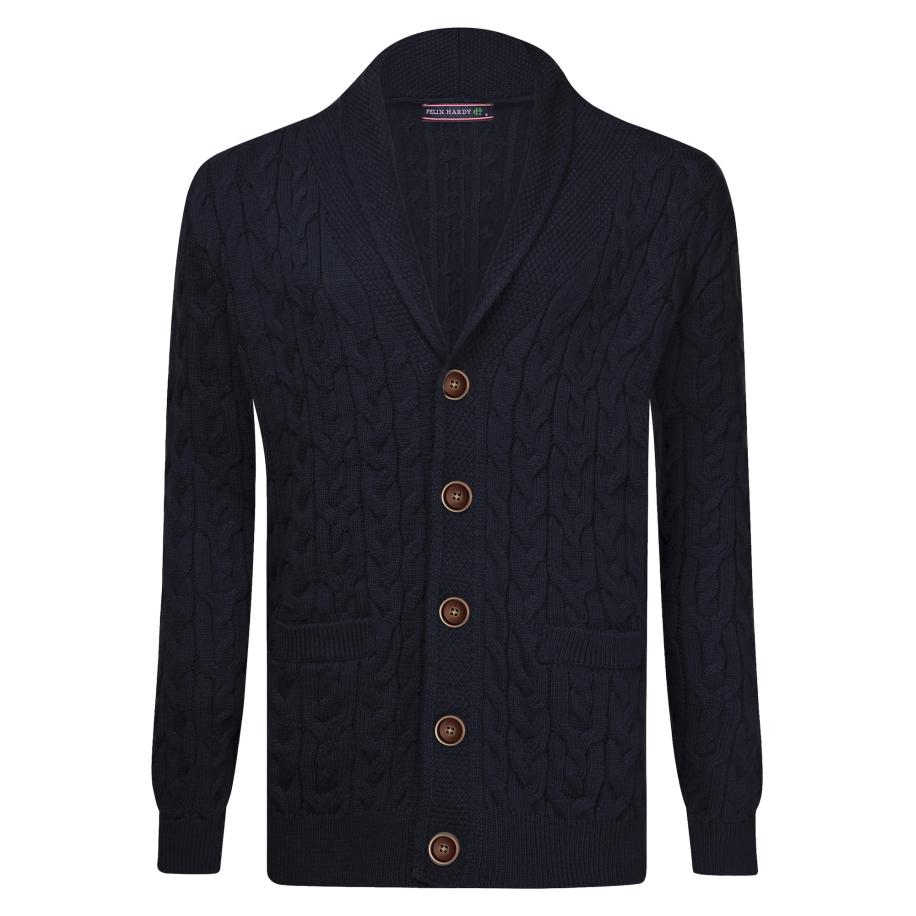 Felix Hardy Felix Hardy Gebreid vest navy -