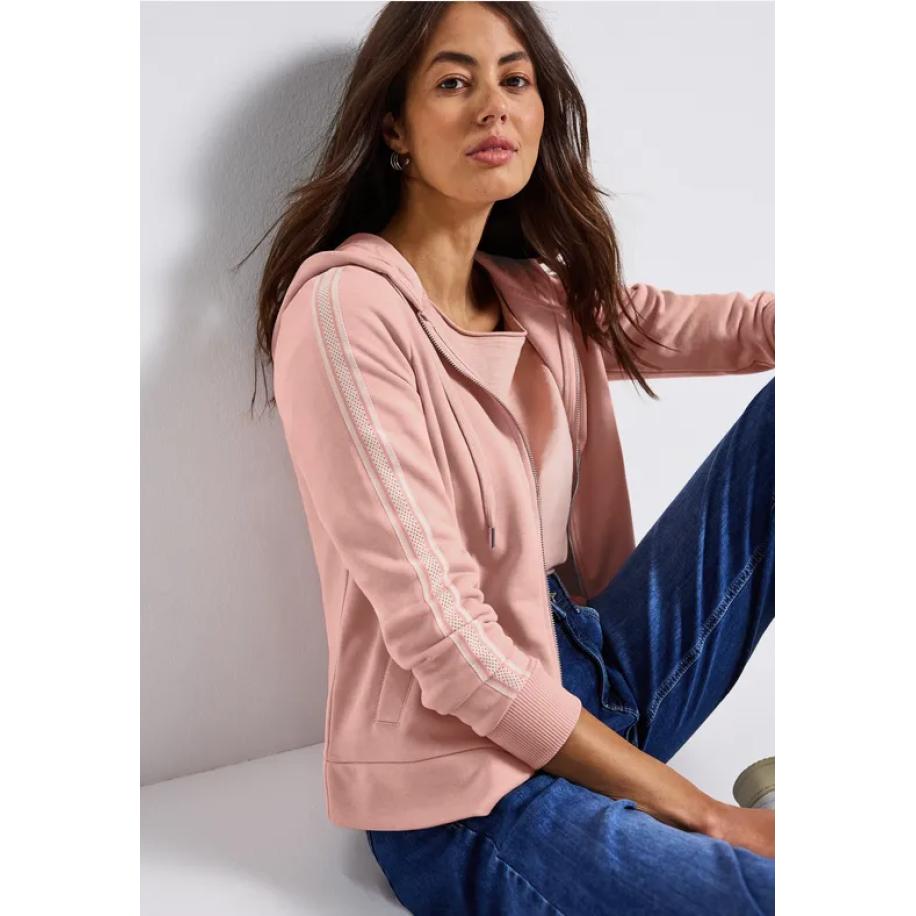 Street One Jas met capuchon en decoratieve tape Roze