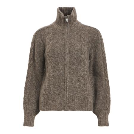 Object OBJECT Gebreid vest OBJNete chocoladebruin