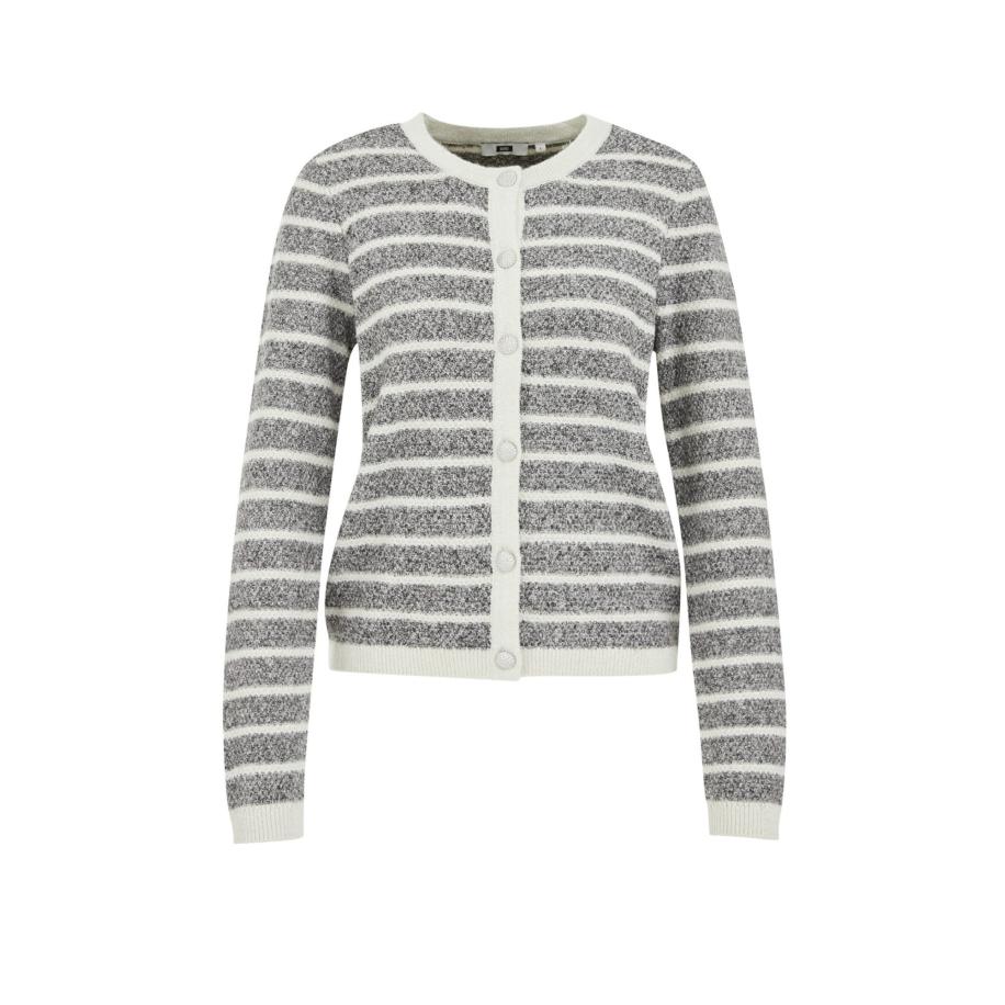 WE Fashion WE Fashion Gebreid vest grijs / wit -