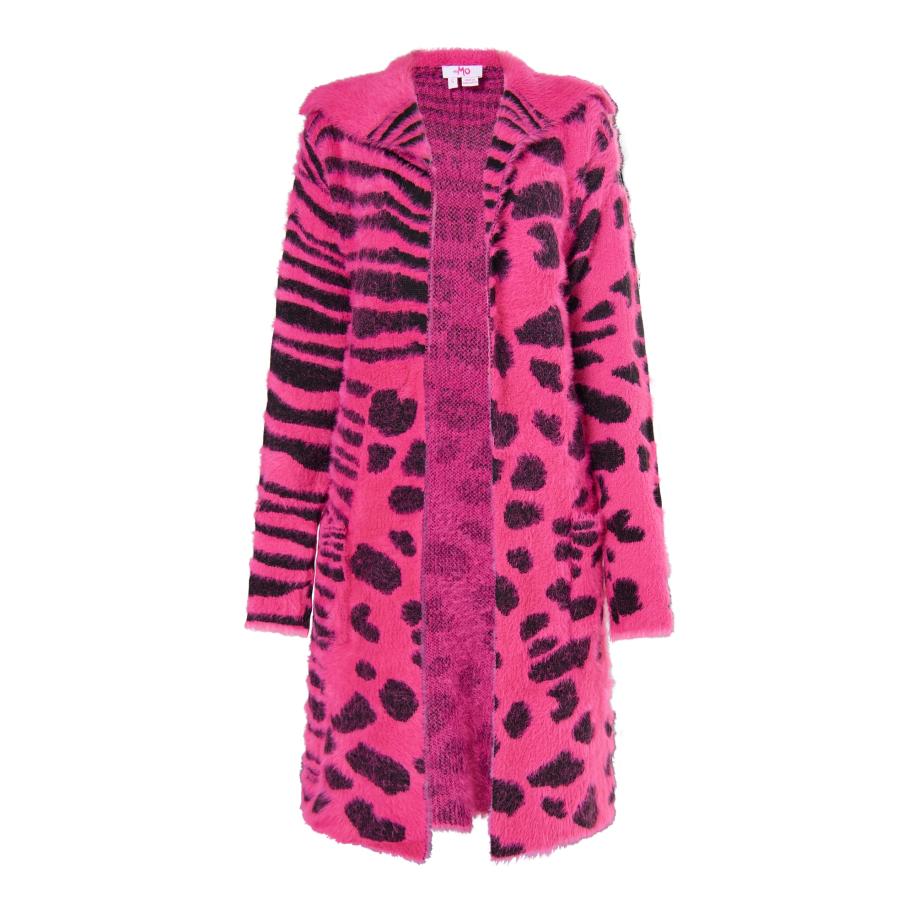 MYMO MYMO Gebreid vest Keepsudry neonroze / zwart -