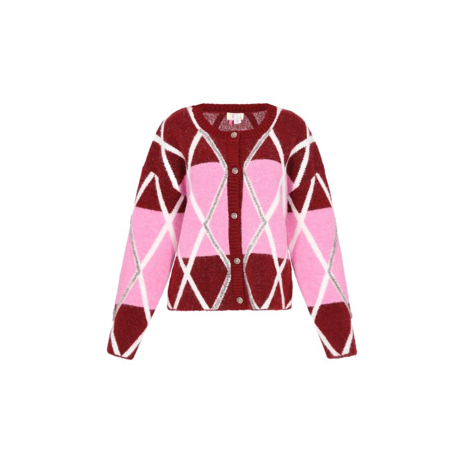 IZIA IZIA Gebreid vest pink / bourgogne -