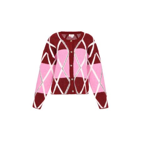 IZIA IZIA Gebreid vest pink / bourgogne