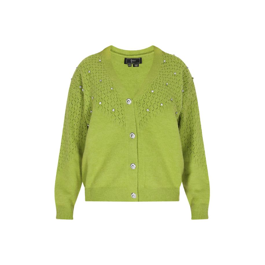 Faina faina Gebreid vest groen -