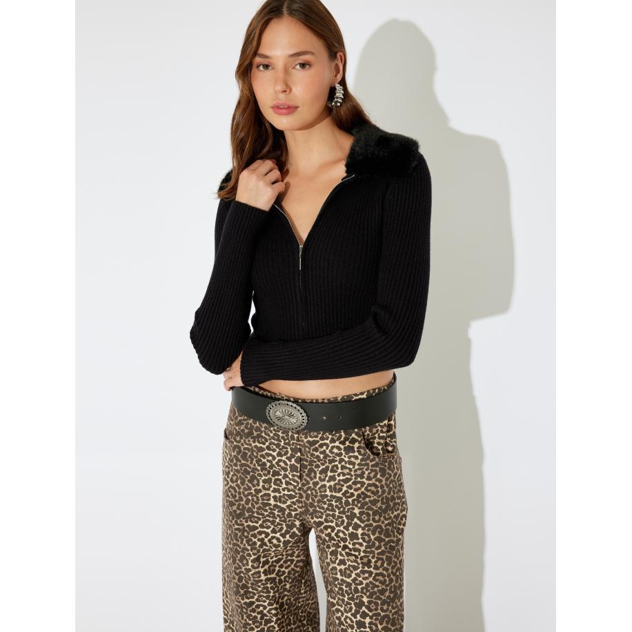 Koton Koton Gebreid vest zwart -