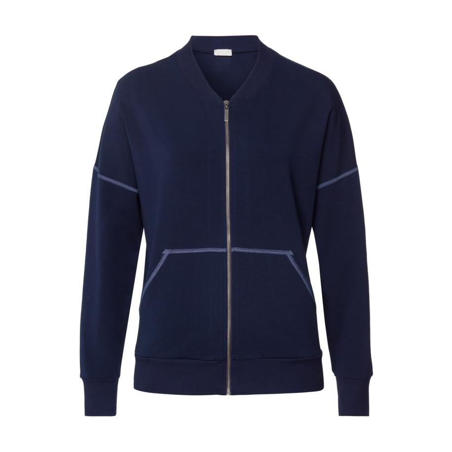 Hanro Hanro Sweatvest Natural Living navy -