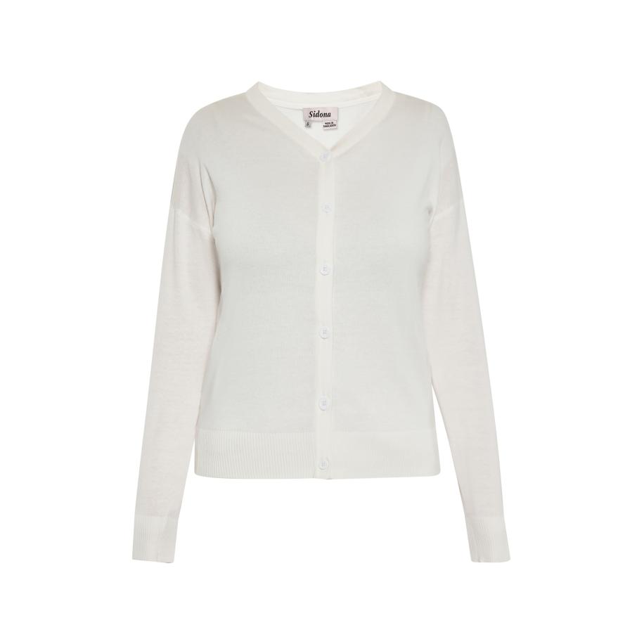 Sidona Sidona Gebreid vest offwhite -