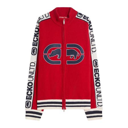 Bershka Bershka Gebreid vest navy / rood / zwart / wit