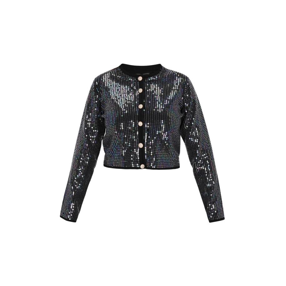 Faina faina Gebreid vest Fashion Look zwart -