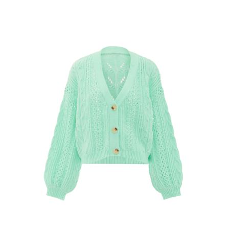 aleva aleva Gebreid vest mintgroen